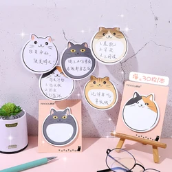 5 Piece Cartoon Adhesive Cute Cat Notes Notepad Memo Pad Stationery Sticker Decoration