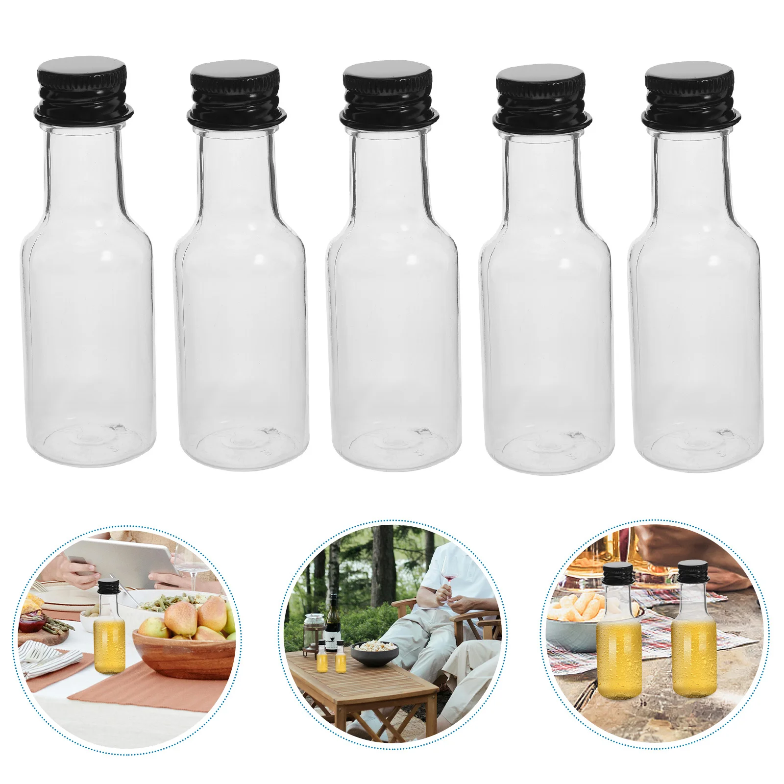 

24 шт. мини-бутылки для алкоголя, пластиковые бутылки с алюминиевыми крышками, герметичные, легкие, для путешествий, креативные, для напитков, вина, молочного чая, крепких напитков