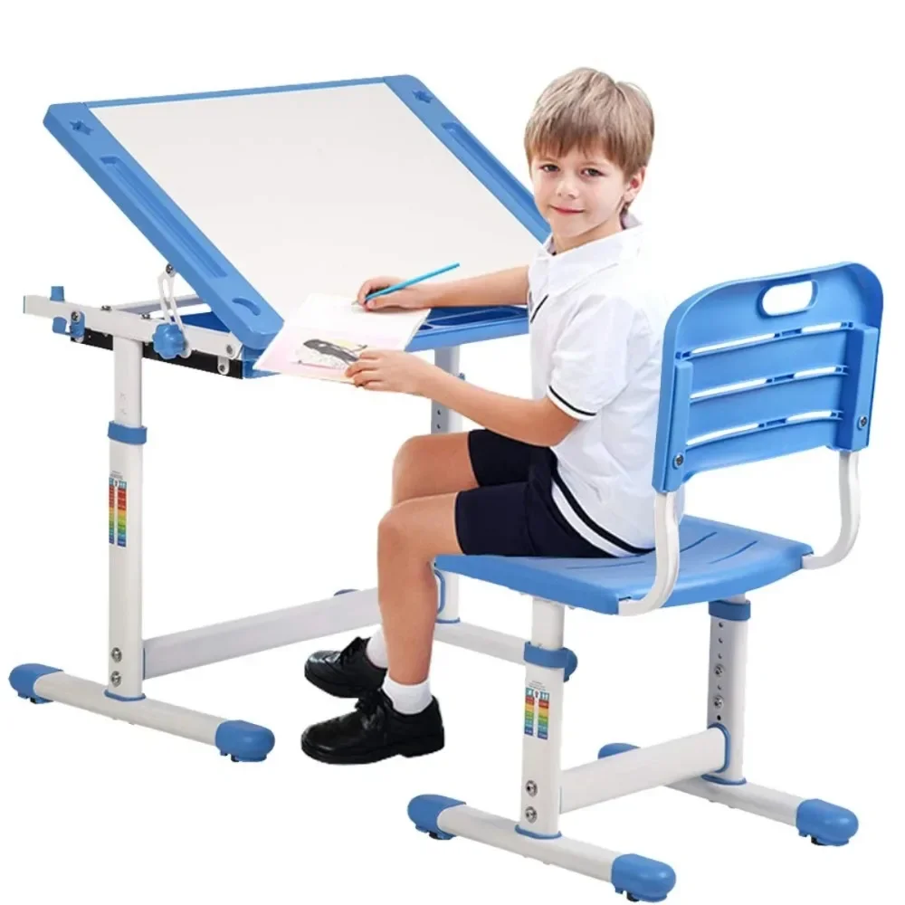 

Children's Desk and Chair Set, Ergonomic Children's Desk and Chair Set, Children's Study Desk with Drawer Storage