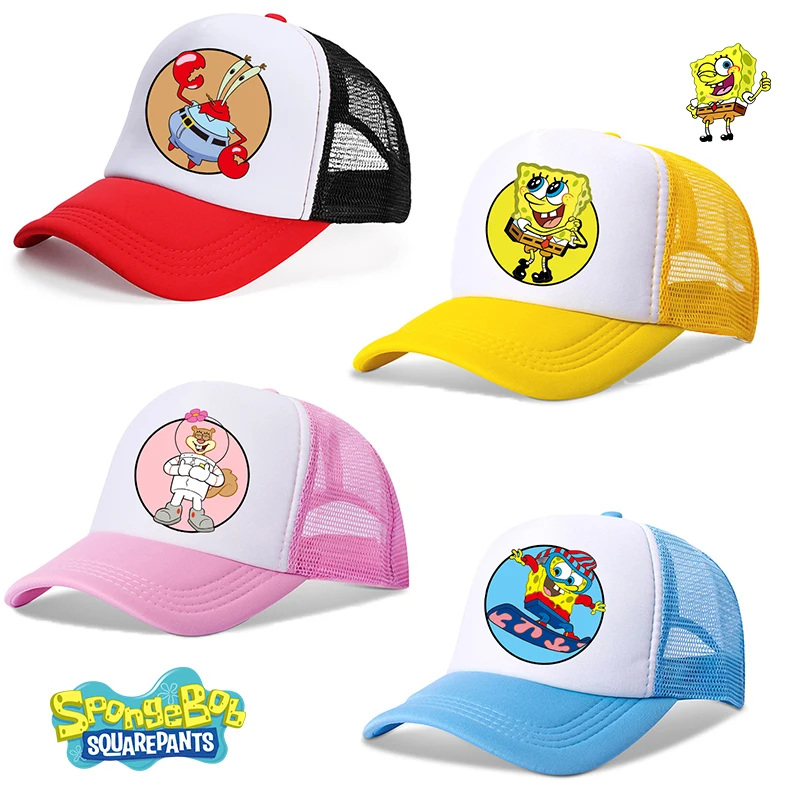 

SpongeBob SquarePants Baseball Cap Sunshade Sunscreen Cap Anime Cartoon Hip Hop Caps Fashion Leisure Net Hat Parent-child Hats