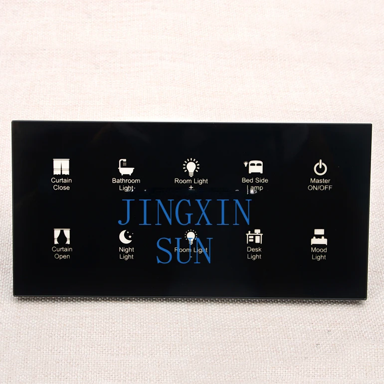 Touch Sensor 10 gang Light Dimmer Curtain Switch 12V Bedside Control Panel