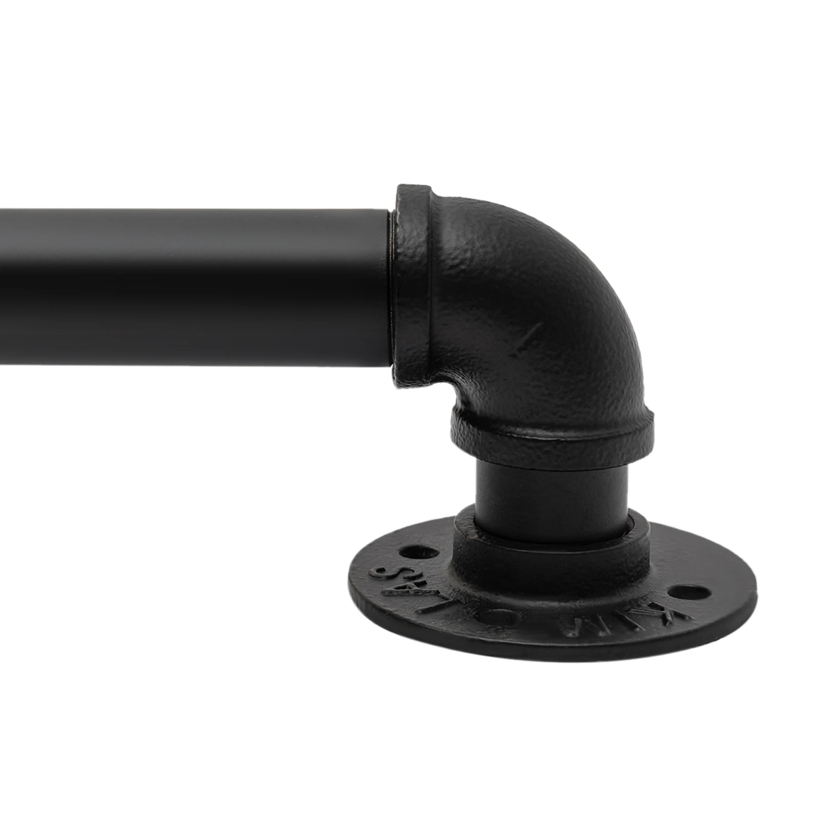 Corrimano per scale nero da 1,53 m, corrimano per kit di supporto per ringhiera con barra di sostegno a parete, corrimano per scale per interni ed esterni per carichi pesanti