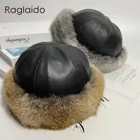 bunny hat women winter fluffy warm rabbit fur beanie hat men women leather caps real fur outdoor snow hat - Image 5