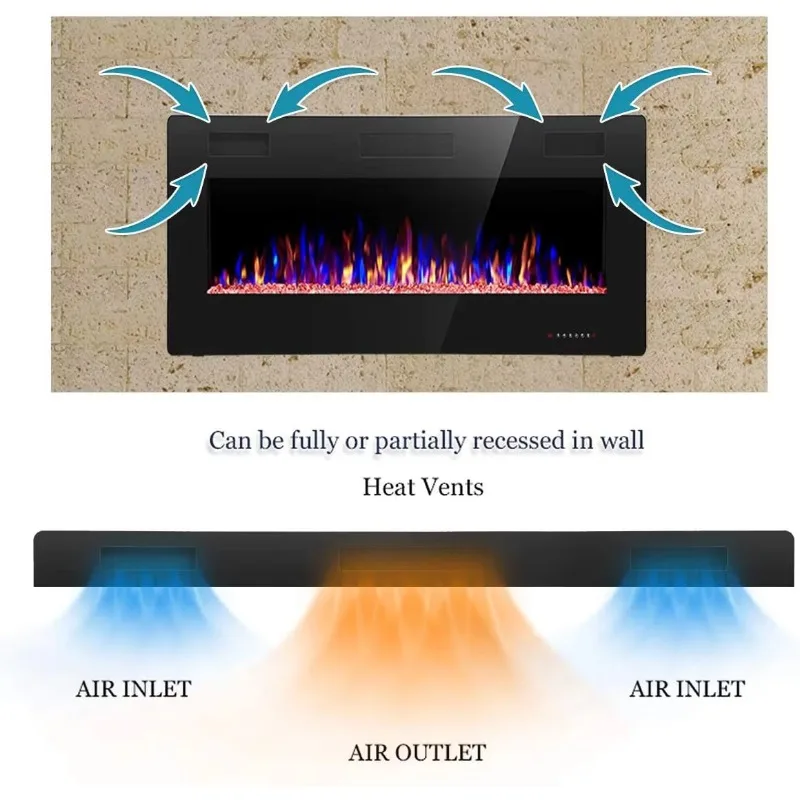 

2024 New Cabinet Hearth American Electric Fireplace With Embedded Decorative Electronic Simulation Flame Home Heater Fireplace