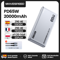 MOVESPEED E20 65W Power Bank 20000mAh Type C Fast Charging External Battery Portable Charger Powerbank for MacBook Lenovo Laptop