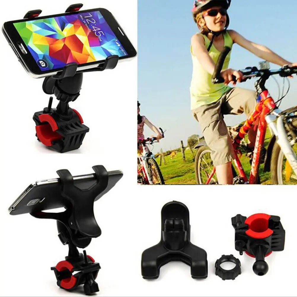 Bike Phone Navigation Support 360 Degree Adjustable Handlebar Mount Universal Clip Silicone Net Motorcycle Mobile Holder