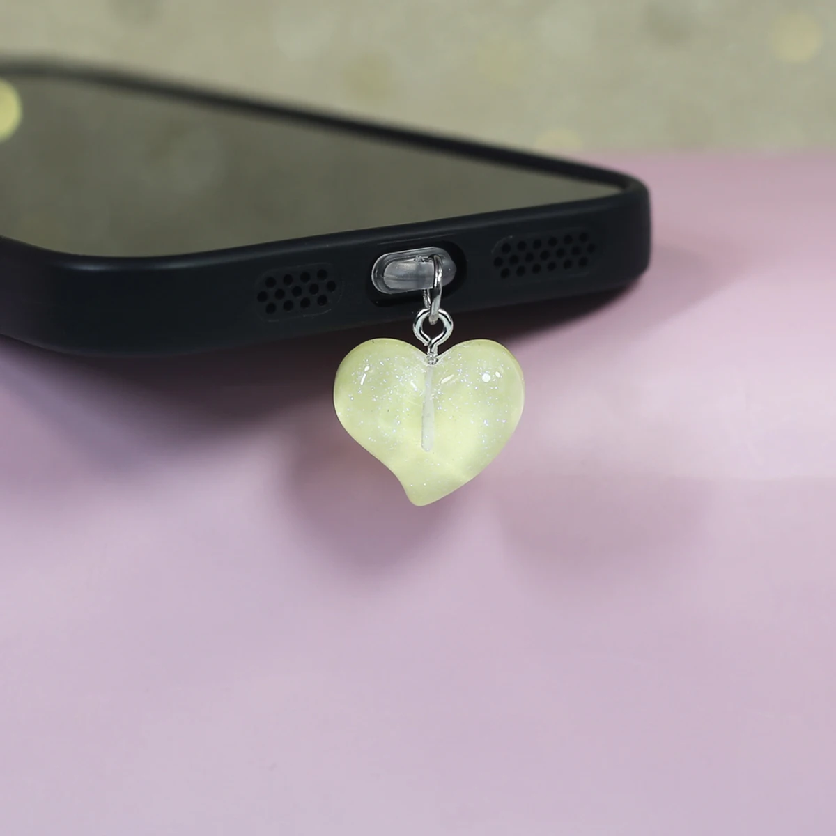 1 Beautiful Heart-Shaped Love Phone Dust Plug Pendant Hanging Accessory Accessory Decoration For Iphone Type-C Port Dust Plug