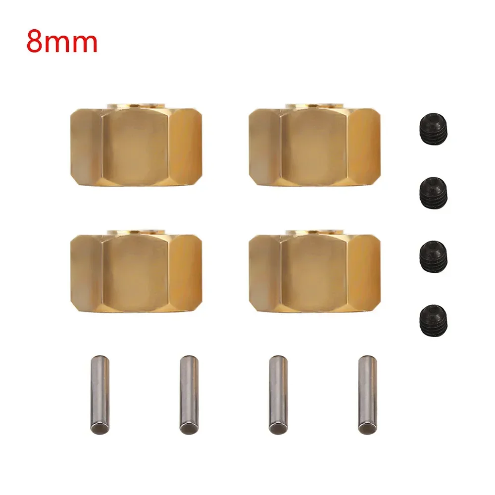 4PCS Metal Brass Heavier Wheel Hex Hub 8/9/10MM for 1/10 RC Crawler Axial SCX10 90046 RR10 RGT 86100 MST UTB18