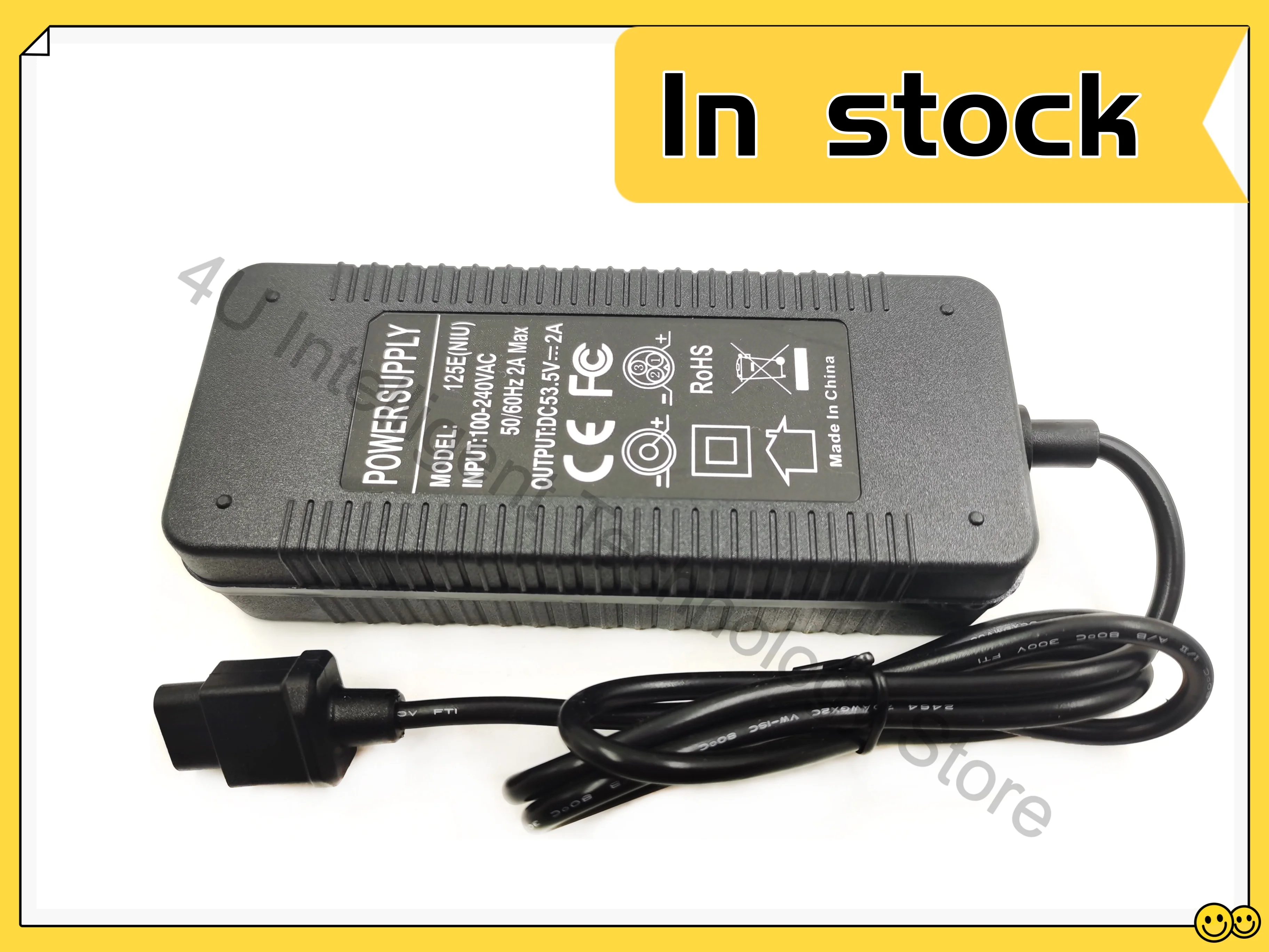 Electric Scooter 53.5V 2A  Battery Charger, Power Adapter Accessories, Fit for NIU KQI 3, KQI 2 Pro, 53.5V, 2A