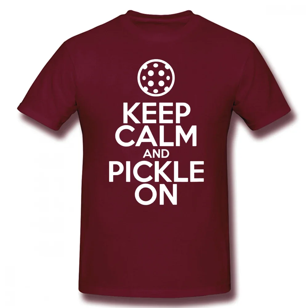 Graphic Cotton Streetwear Short Sleeve O-Neck Harajuku T-shirt Men Keep Calm and Pickle On Pickleball T Shirts men clothing new