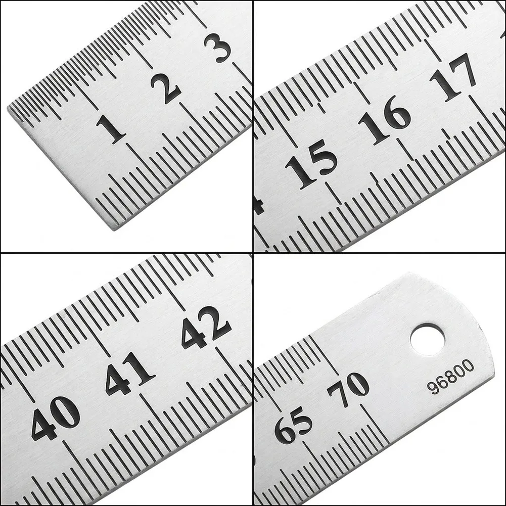 0-500mm Hardened Steel Measuring Ruler 5mm Thick Double Scale Straightedge With Wrench Function For Workshop Measuring Tool