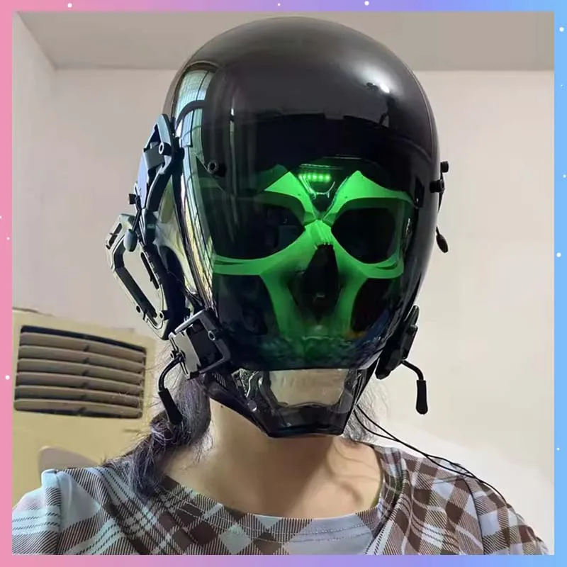 

Cyber Punk Skeleton Mask Cosplay Horror Ghost Head Skull Costumes Mech Soldier Helmet Carnival Party Props Halloween Mask Gift