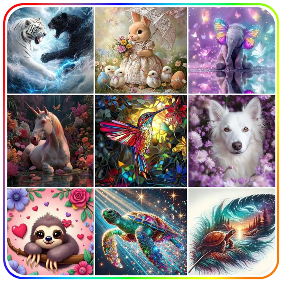 

SDOYUNO Stitch Diamond Painting Animals Paint With Diamonds Diamond Mosaic Paintings Set Crystal Rhinestones Wall Art Picture