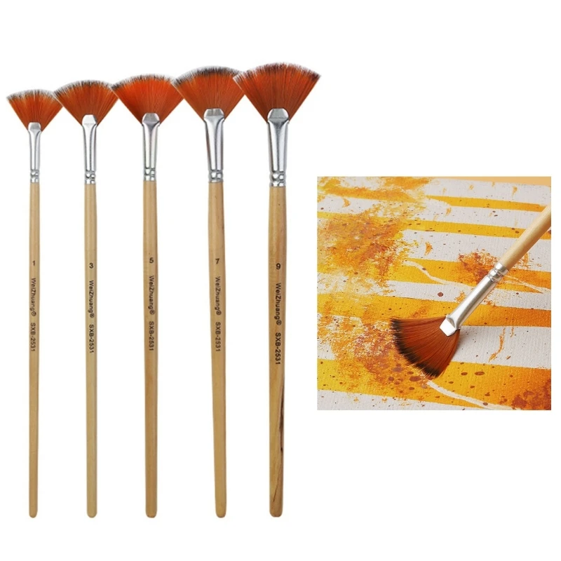 Профессиональная кисть с веером, кисти для рисования, художественный набор для холста, рок, акварель, гуашь, акриловая живопись