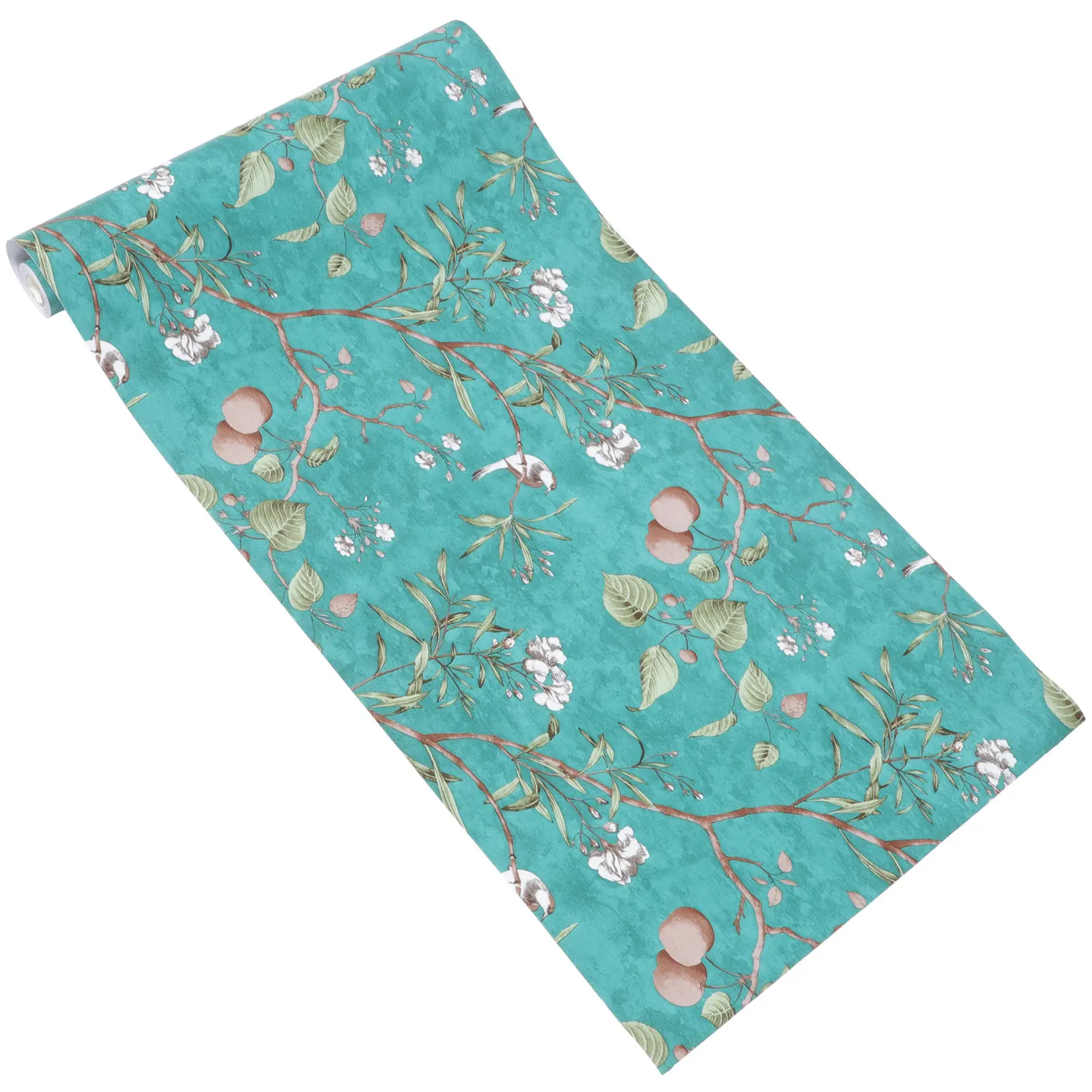 

Зеленые цветочные обои с клейкой основой, съемные водонепроницаемые наклейки на стену для декора гостиной, спальни, домашние клейкие обои