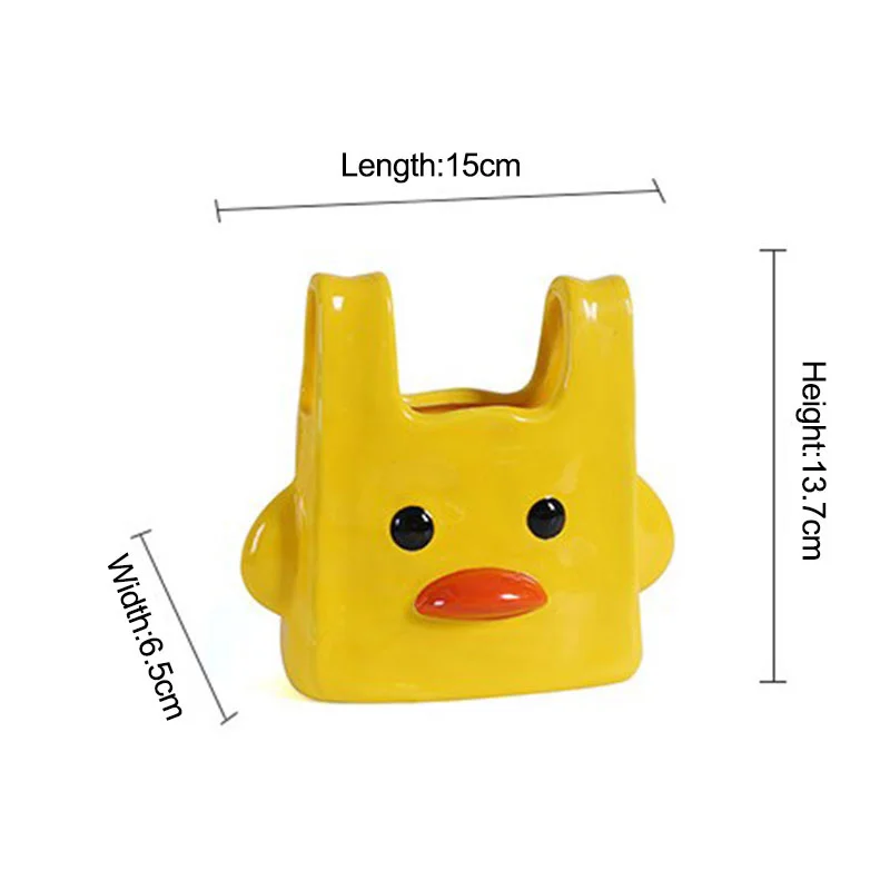 Cute Duck Bags Pencil Holder Large Capacity Makeup Brush Organizer Student Dormitory Desktop Cosmetic Shelf