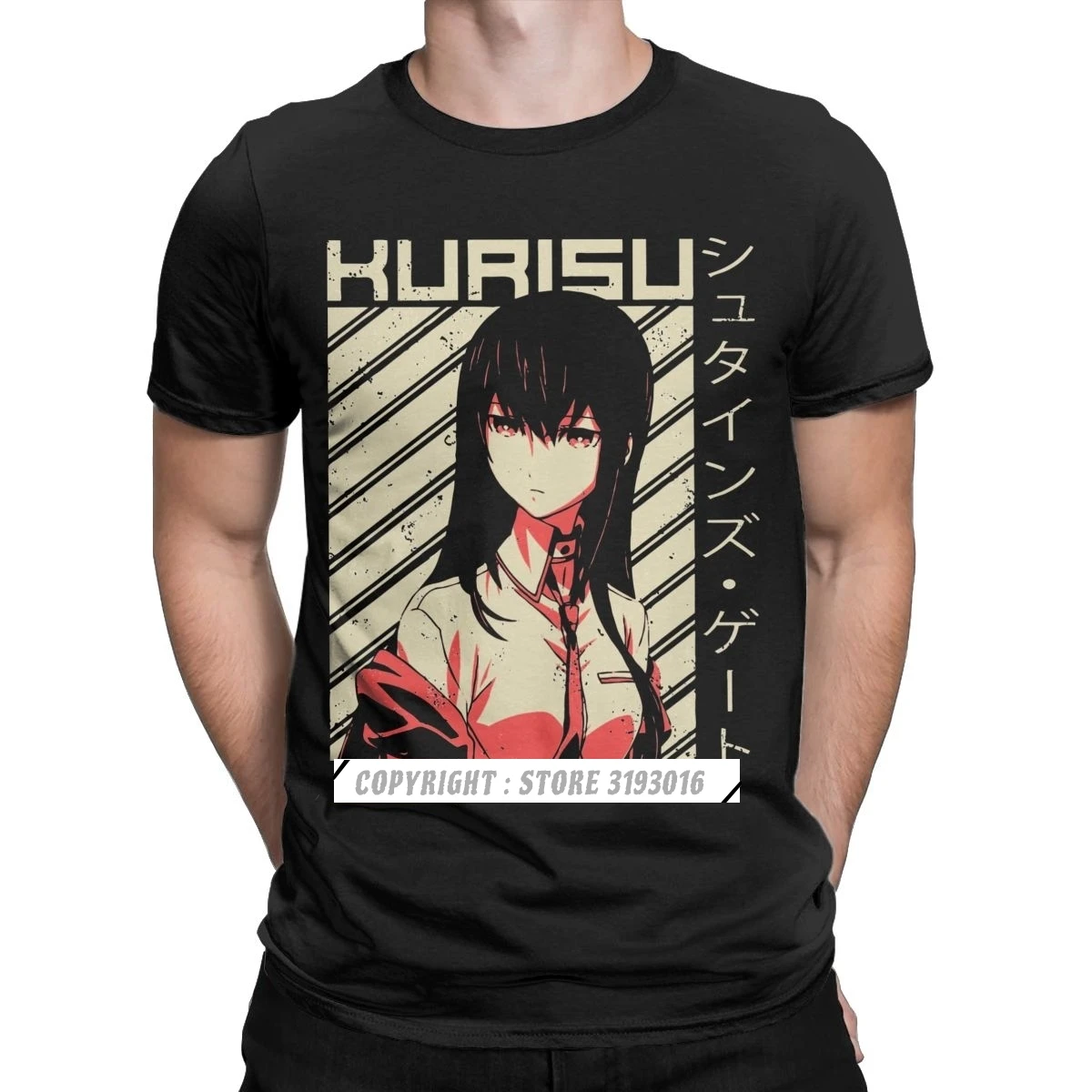 Steins Gate 0 Makise Kurisu Anime T Shirts Men Crazy Cotton Tees 2024 New Listing Fashion Tee Shirt for Men Camisas