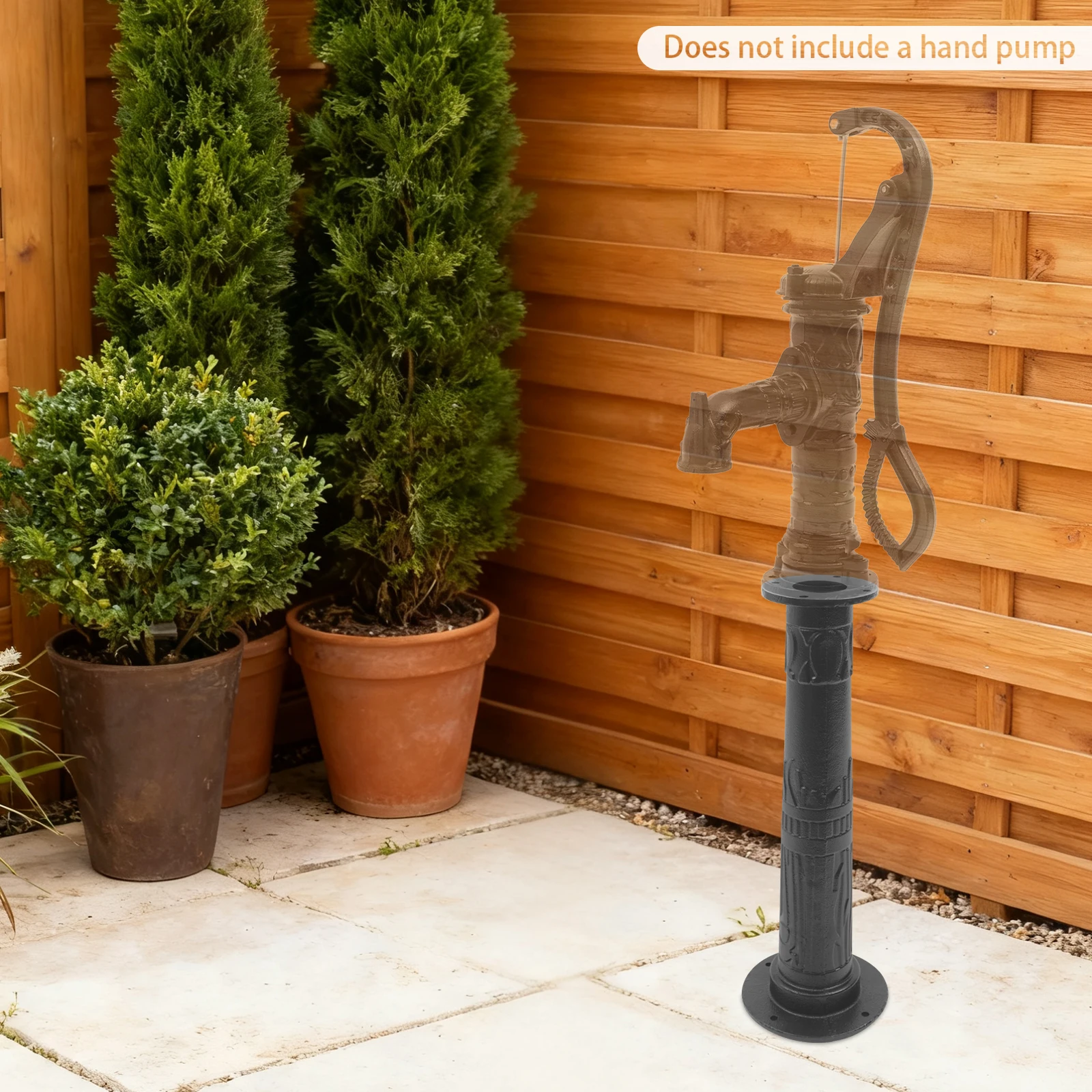 Exquisite Floral Carved Pitcher Pump Base Spray Paint Treatment Rust&Water-Resistant Sturdy Durable Long Service Life