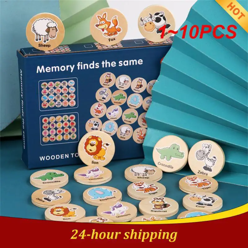 

1~10PCS Early Education Game Thinking Memory Montessori Education Playable Training Cartoon Logic Hard Puzzle Wood Children Toys