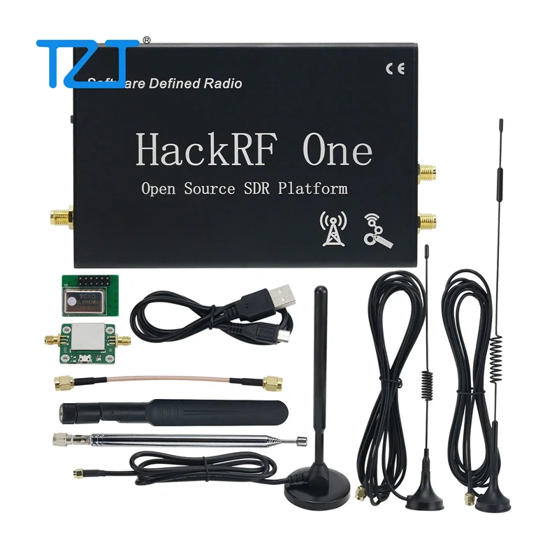 

TZT 1MHz-6GHz HackRF One R9 V2.0.0 SDR Software Defined Radio Assembled Black Shell w/ LNA Antennas