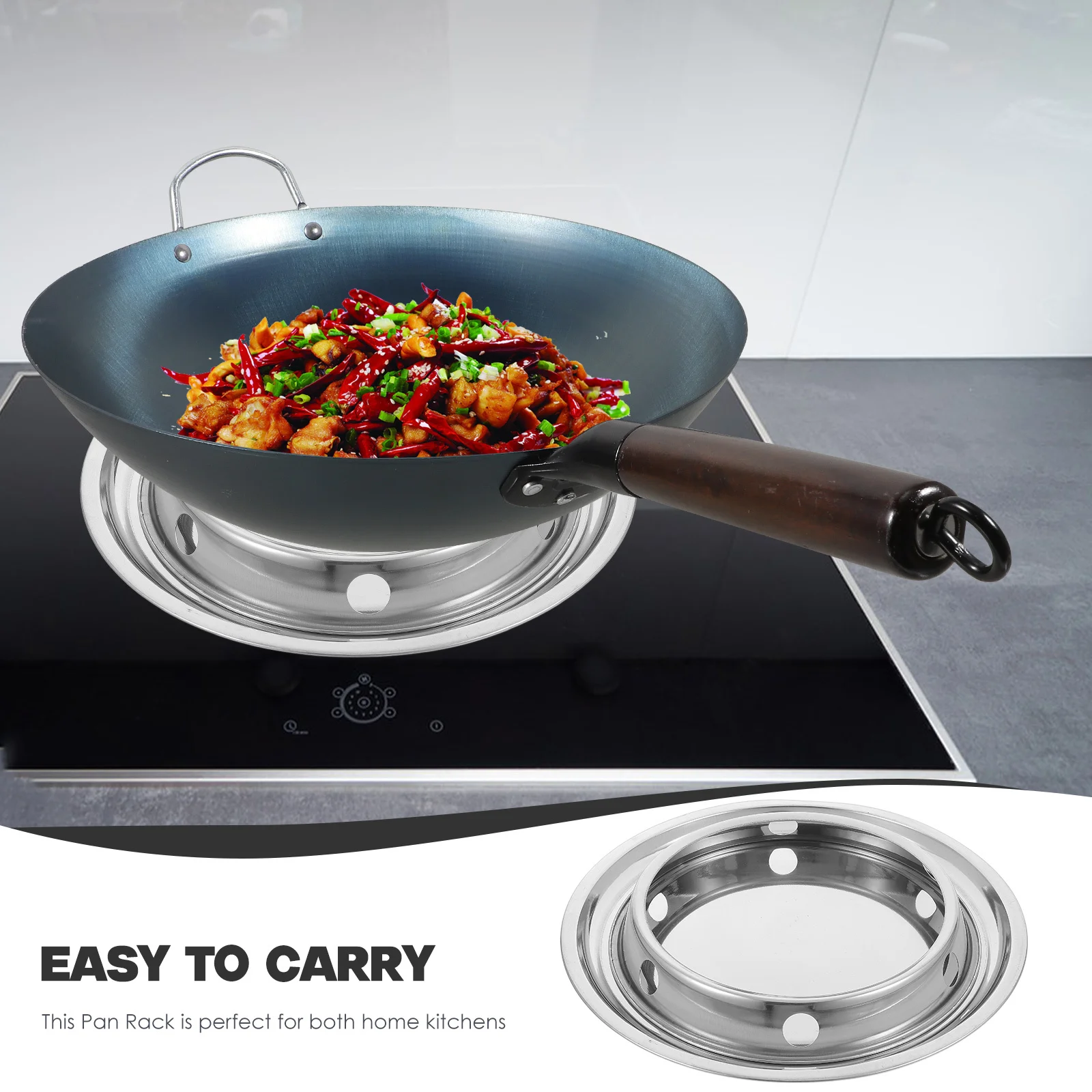 

26Cm Reusable Wok Holder Sturdy Support Versatile Cooking Accessory for Stir-Fry Dishes in Restaurant and Camping