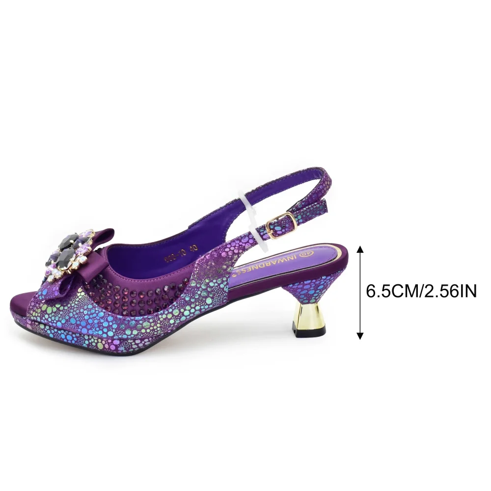New Fashion Nigerian Banquet Shoes and Bag Set Rhinestone Ladies Matching Shoes and Bag High Heel for Weddings and Parties - Image 3