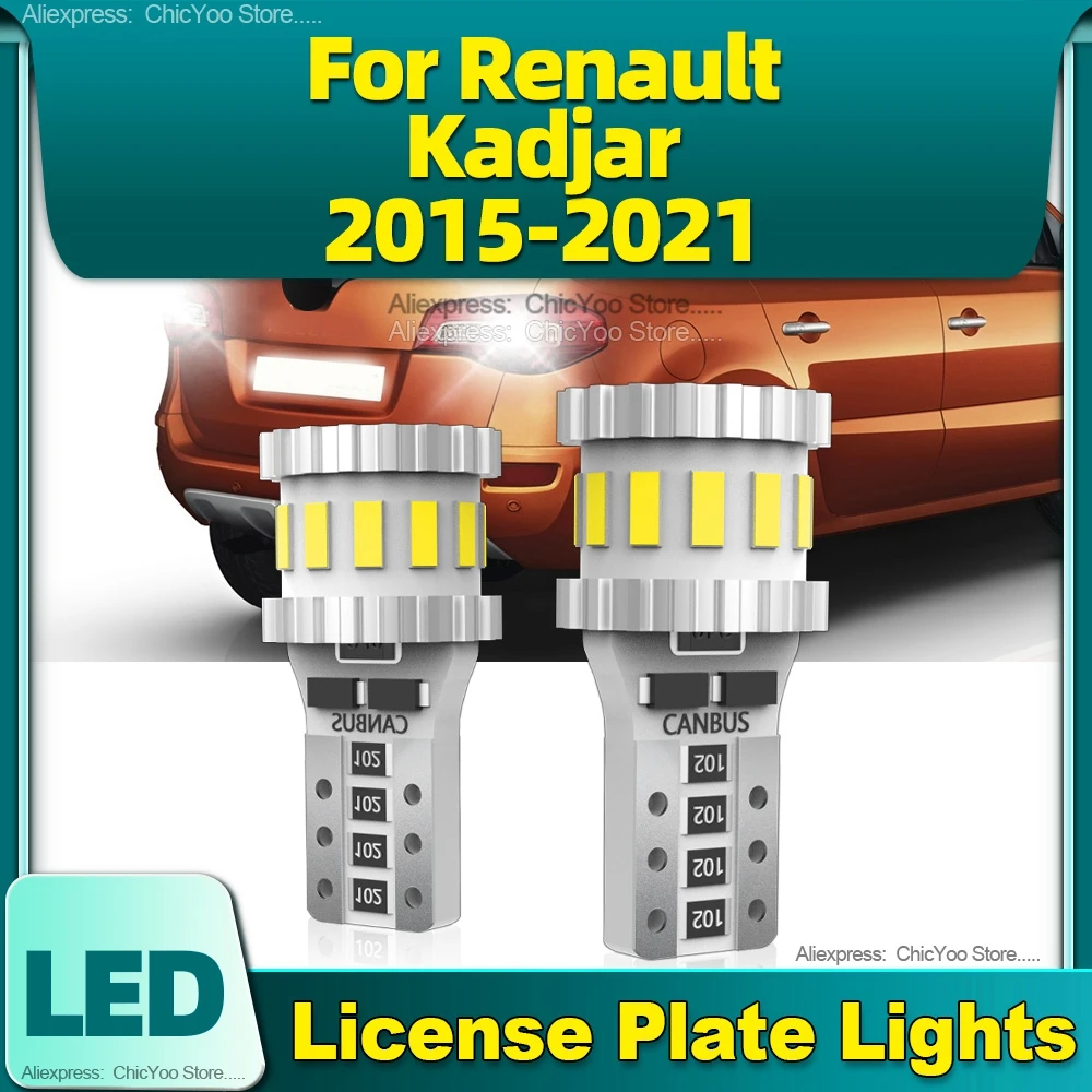 

2Pcs T10 W5W LED Licence Plate Lights Auto Bulb 1000LM Plug-N-Play 6000K For Renault Kadjar 2015 2016 2017 2018 2019 2020 2021