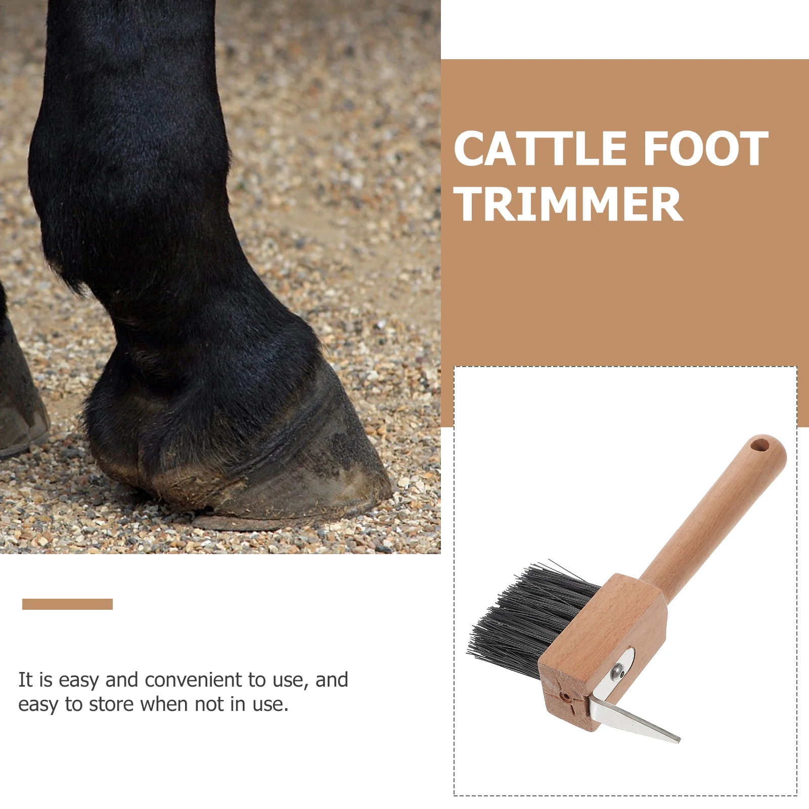 فرشاة حافر الحصان من الدرجة الاحترافية، بناء معدني قوي، تخزين مريح، مناسبة لتشذيب حوافر الماشية والحمار والماعز