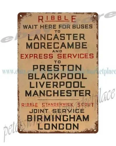 Ribble Standerwick Scout Birmingham London metal tin sign nostalgic art s