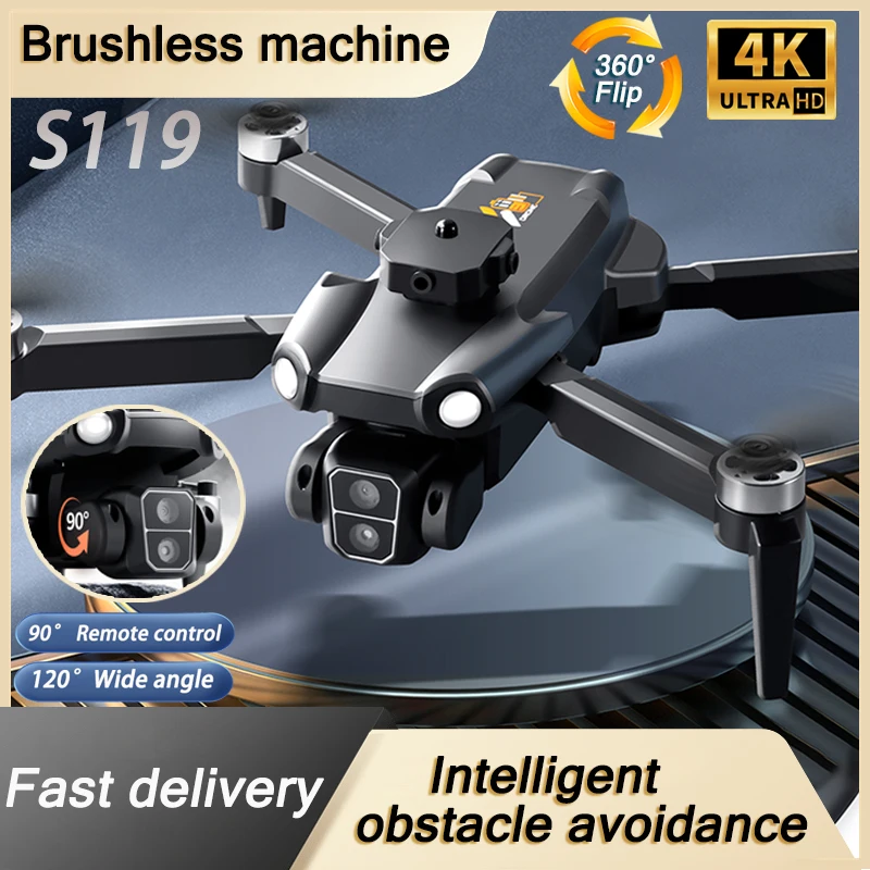 S119 Professional Drone 4K HD Dual Camera Brushless Motor Intelligent Obstacle Avoidance WIFI FPV RC Quadcopter Children's Toys