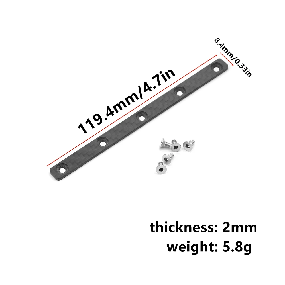 Light‑Weight Carbon Fiber Chassis Reinforcing Plate,1/10 RC Car Part For Tamiya TT02 TT‑02 Upgrade Parts