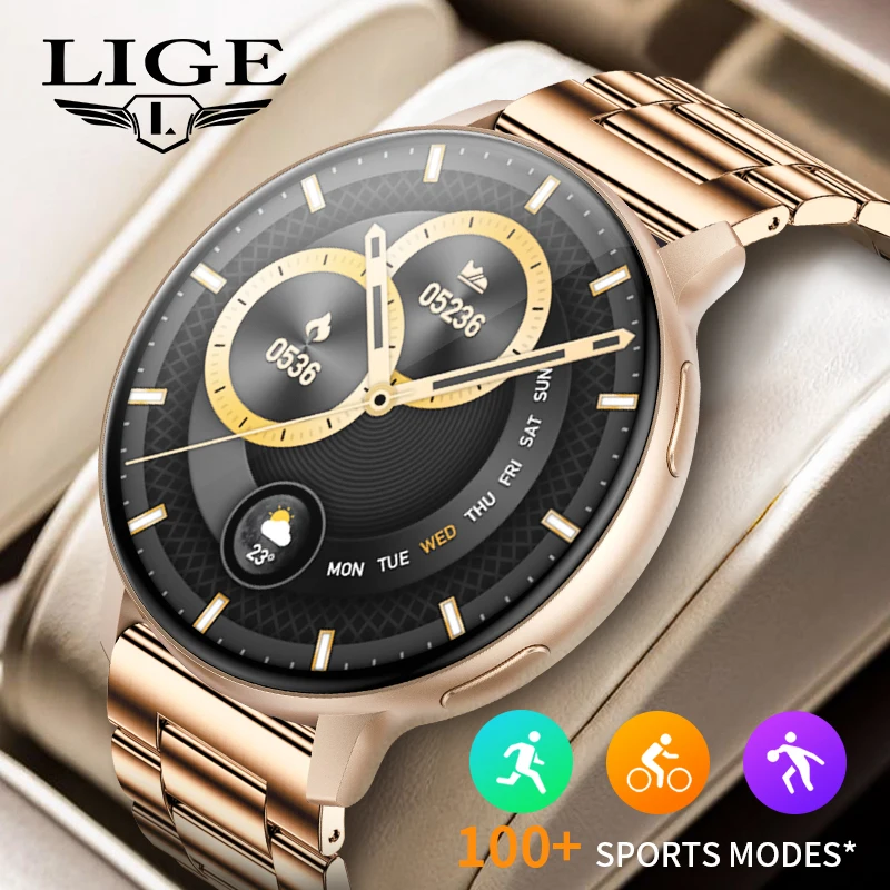 Lige 2024 novo esporte feminino 1.39 "relógio smartwatch hd bluetooth música resposta rejeitar chamadas smartwatch à prova dwaterproof água dos homens para android ios