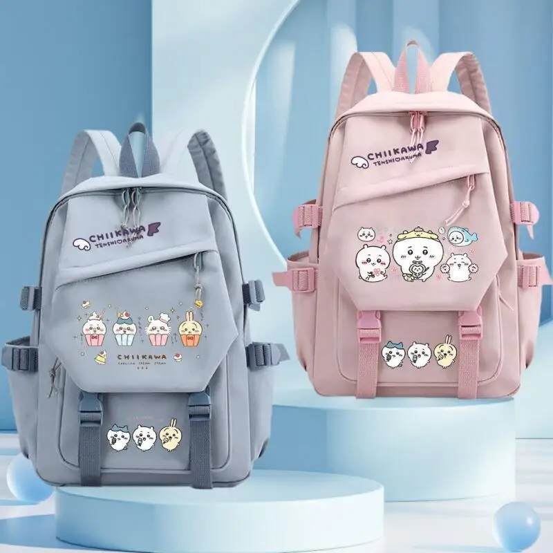 New Chiikawa Cartoon Student School Bag Backpack Large Capacity Anime Figure Student Kawaii Cartoon Girl Boy Nylon Light