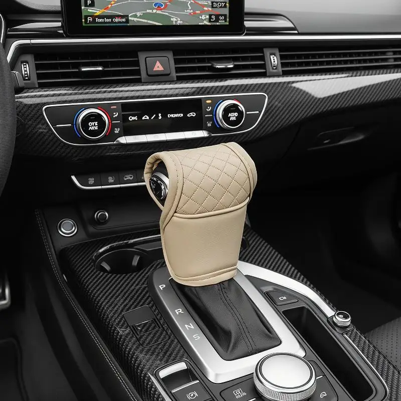 1Pcs PU Leather NonSlip DustProof Shifter Knob Protector Universal Car Gear Shift Cover Gear Lever Interior Decor Accessories