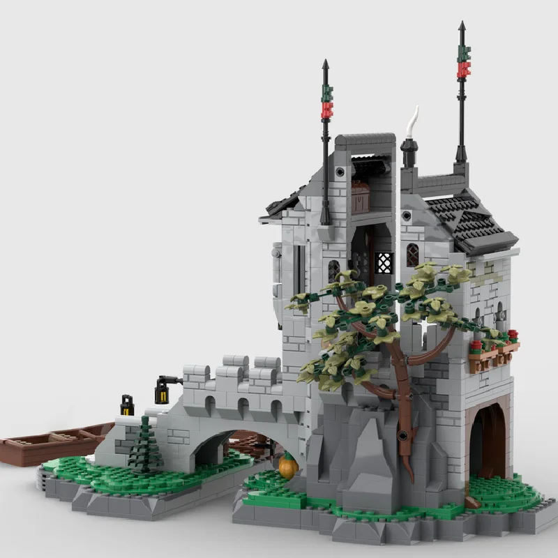 1383 PCS MOC Medieval Fortress Model Building Watch Tower Architecture Block DIY Kid Assembly Bricks Toys Useful Christmas Gift