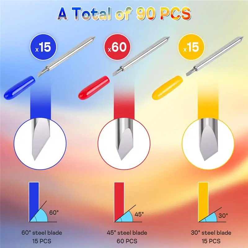 NEW HOT In Stock-Cutting Blades - 90PCS Replacement Blades For Explore Air/Maker/Expression, 60PCS 45° Standard Blades