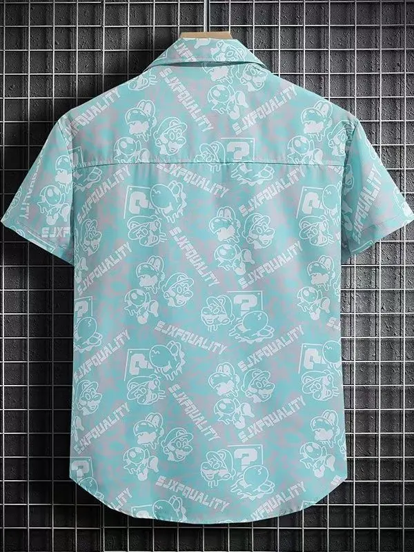 

Loose ort Sve Floral irt Thin Summer Beachwear Hong Kong Sle Breathable Polyester Fiber Faion Urban Youth Casual S...