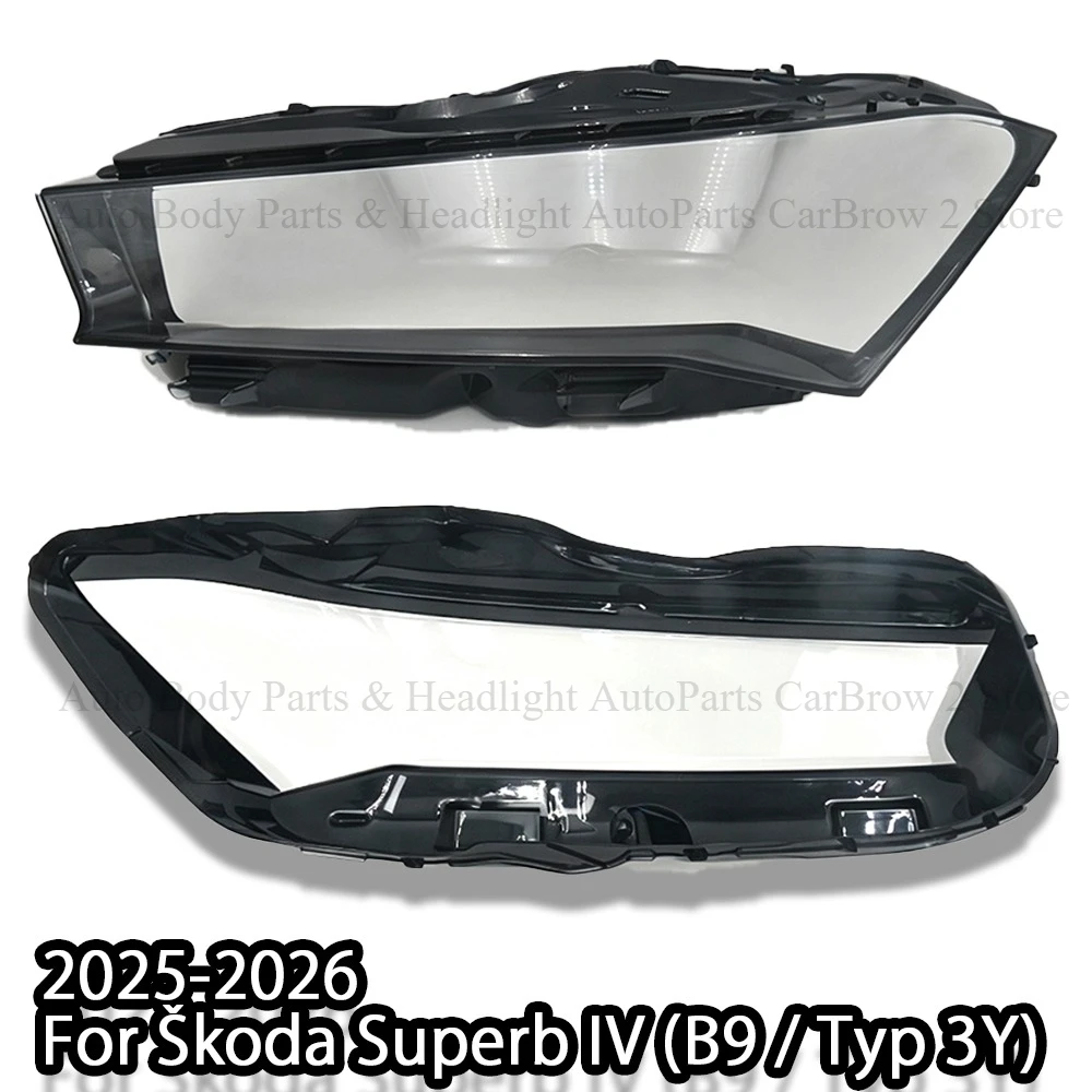 Clear Front Head Light Outer Protective Lens For Škoda Superb IV B9 Typ 3Y 2025 2026 Headlamp Transparent Outer Cover