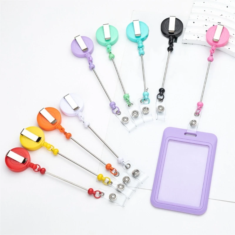 Retractable Badge Holder with Belt Clip, Retractable Badge Holder Badge Reel Retractable Card Holder for Nurse Doctor