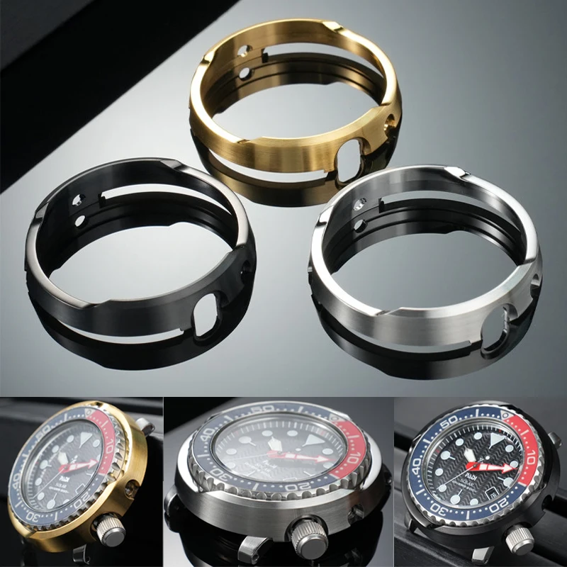 For SEIKO Prospex Tuna Canned Case Armor Protector Shroud Metal Watch Case Shroud Fit model：SNE497 498 499 SNE518 533 535 537