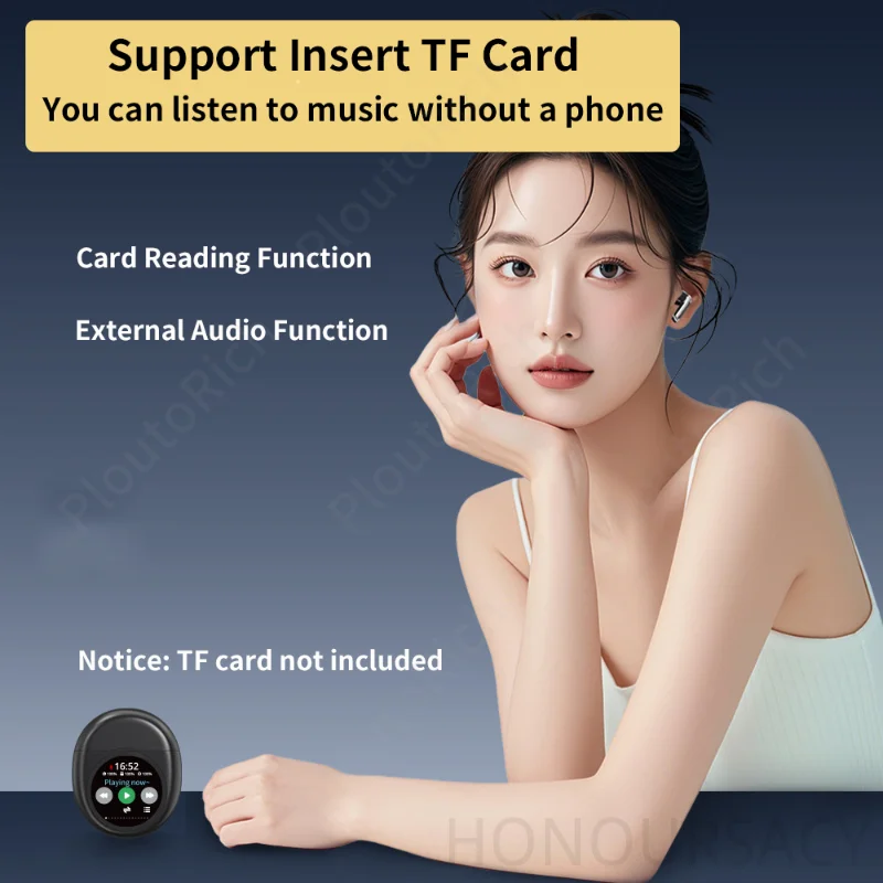 الحد من الضوضاء شاشة تعمل باللمس سماعة بلوتوث TF بطاقة سمّاعات بلوتوث مكالمة هاتفية مع تلقي معلومات التطبيق سماعة رأس ذكية #5