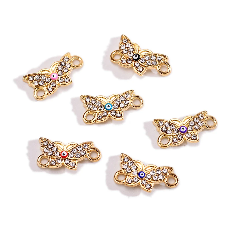 

10Pcs Boho Style Blue Eyes Butterfly Jewelry Connector for Bracelet Necklace Key Chain Handmade Amulet Accessories Wholesale