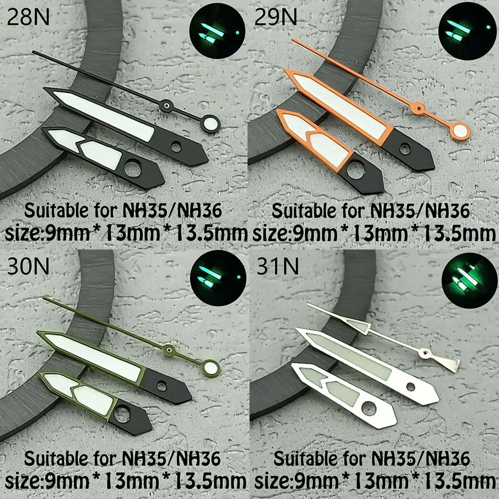 Relógio luminoso verde ponteiro mãos, Substituir parte, NH34, NH36, NH35, NH38, NH70, 4R35, 4R36, SKX007