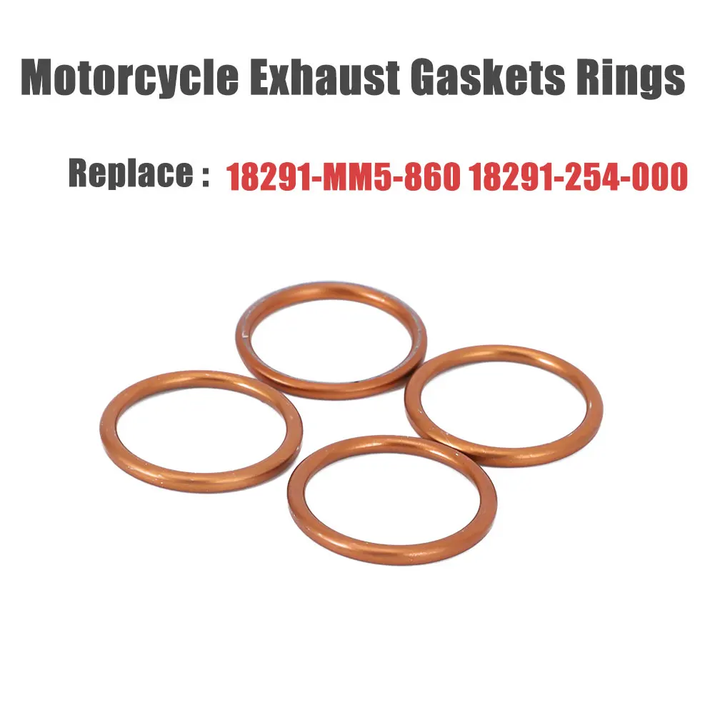 4/8x junta de cabezal de tubo de escape sello de silenciador junta tórica Honda CB700 CB750 CB900 CB1000C CB1100F reemplazar 8291-MM5-860 18291-254-000