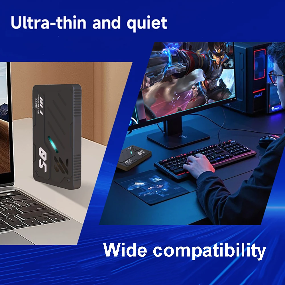 SATA III HDD 2.5인치 하드 드라이브 기계식 외관 RGB 게이밍 HDD 3D NAND 외장 스토리지 (PC, Mac 데스크탑, 노트북, PS5, Xbox용)