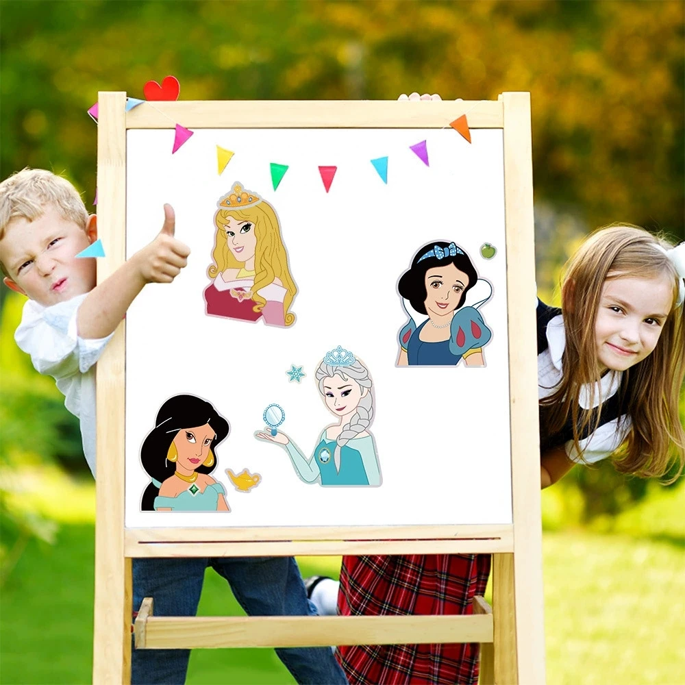 16PCS 장난감 퍼즐 스티커 만화 공주 얼굴 변경 스티커 만들기 DIY 방수 수공예품 고정 스티커