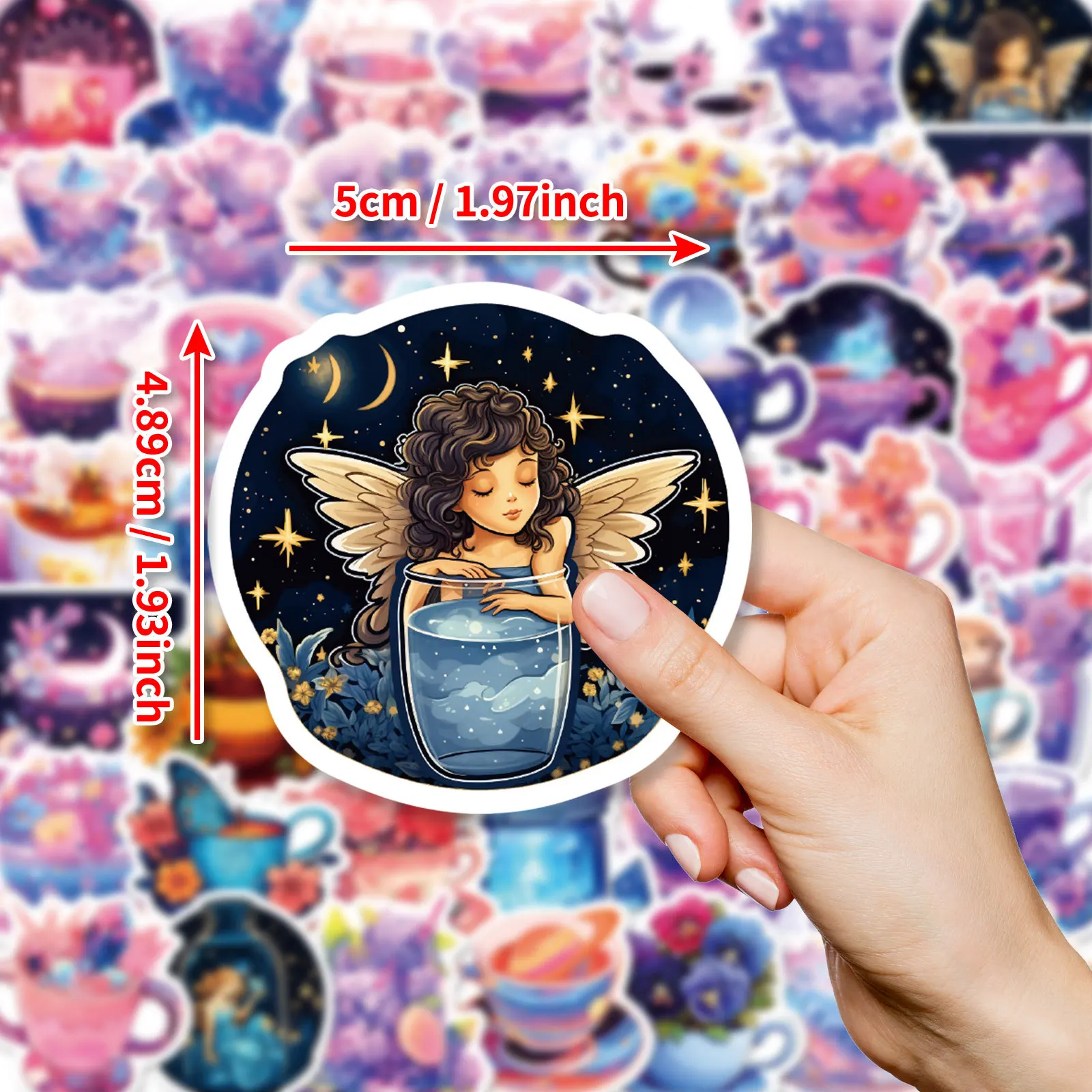 

10/30/50PCS Ins Style Afternoon Tea Cup Cartoon Creative Personalized Graffiti Stickers Decorative Guitar Scrapbook Decals Toys