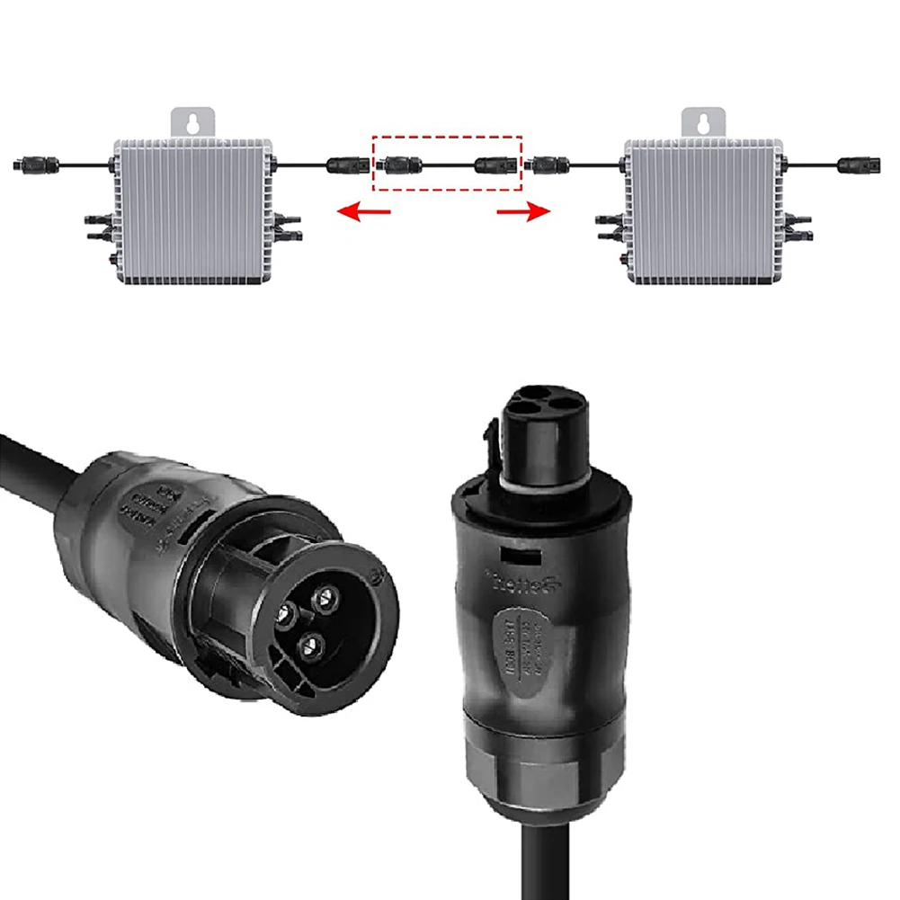 6 Meter Solar Power Cable with BC01 Female Connector and Extension Adapter for Single Phase Inverter Integration