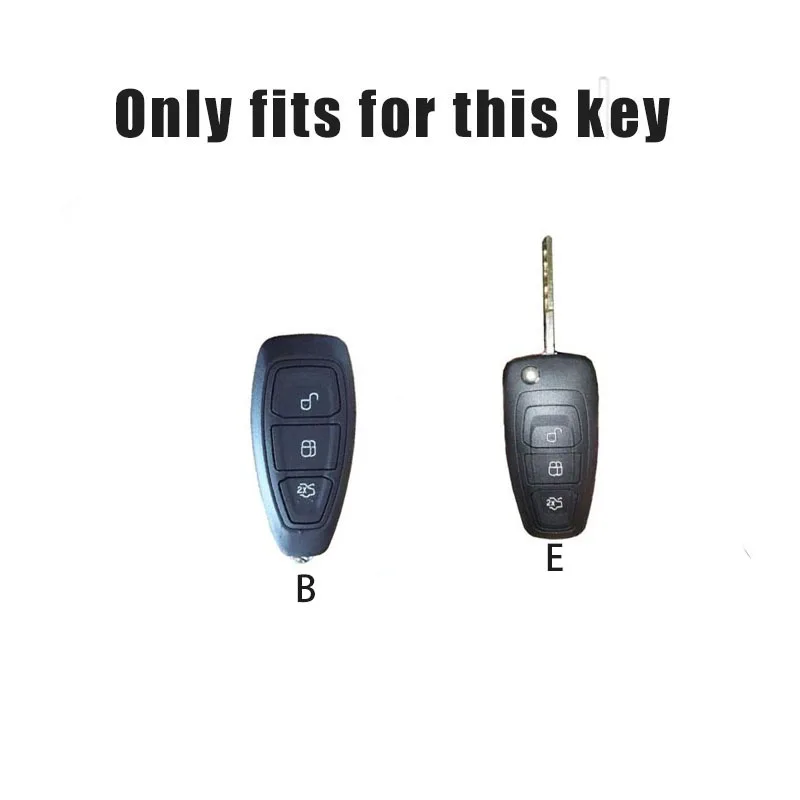 Leather Car Key Remote Cover Case For Ford Fiesta Focus 3 4 ST Mondeo Ecosport Kuga Ranger C-Max S-Max Auto keychain Accessories