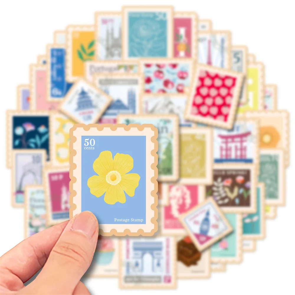 10/30/50PCS Ins Retro Art Envelope Stamp DIY Sticker For Stationery Suitcase Luggage Laptop Ipai Cool Sticker Wholesale